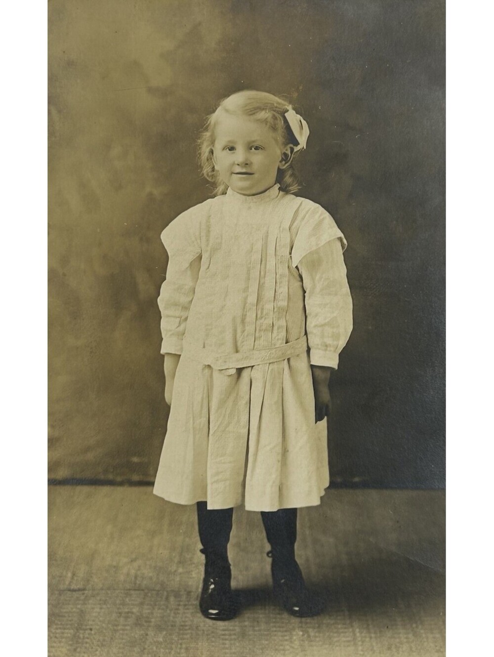 Antique Edwardian Child RPPC Photo Postcard Artura Stamp Box c1910 Edith    E-12
